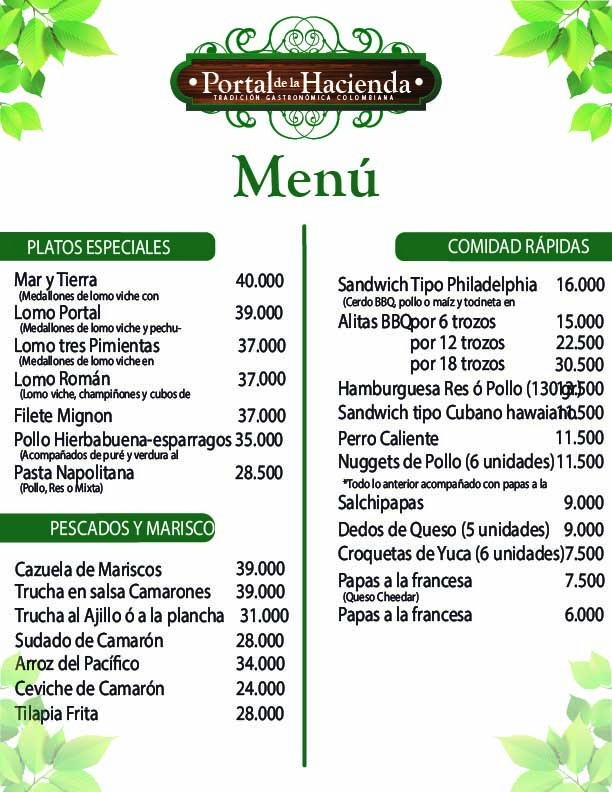 Portal de la Hacienda Photo Menu 1