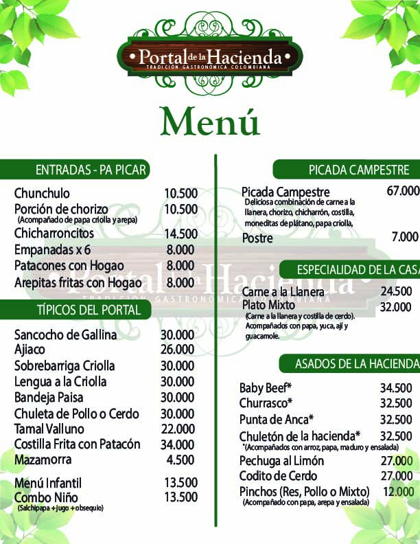 Portal de la Hacienda Photo Menu 3