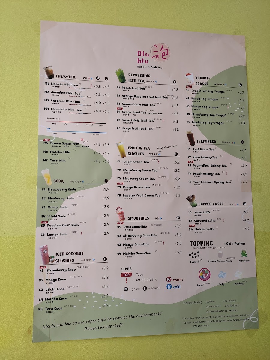 泡茶 Blublu Tea Bamberg Photo Menu 3