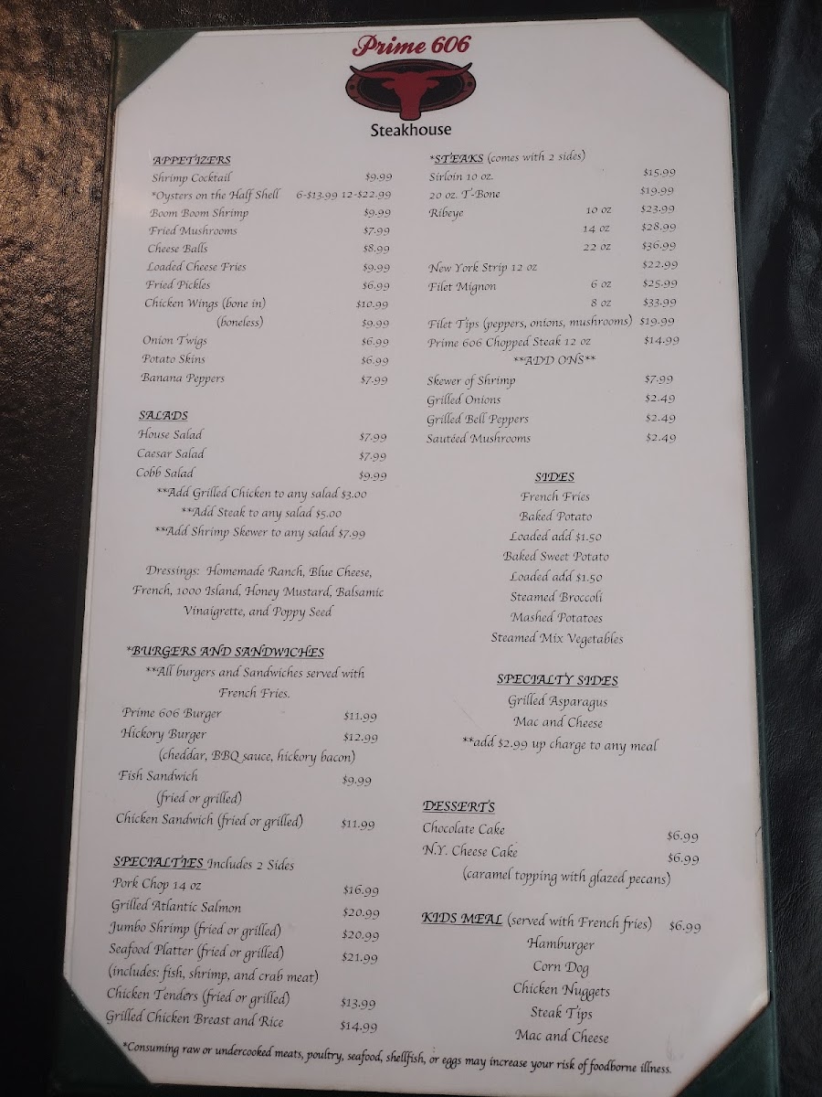 Prime 606 Steakhouse Photo Menu 1
