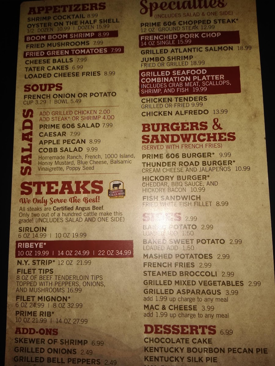 Prime 606 Steakhouse Photo Menu 3