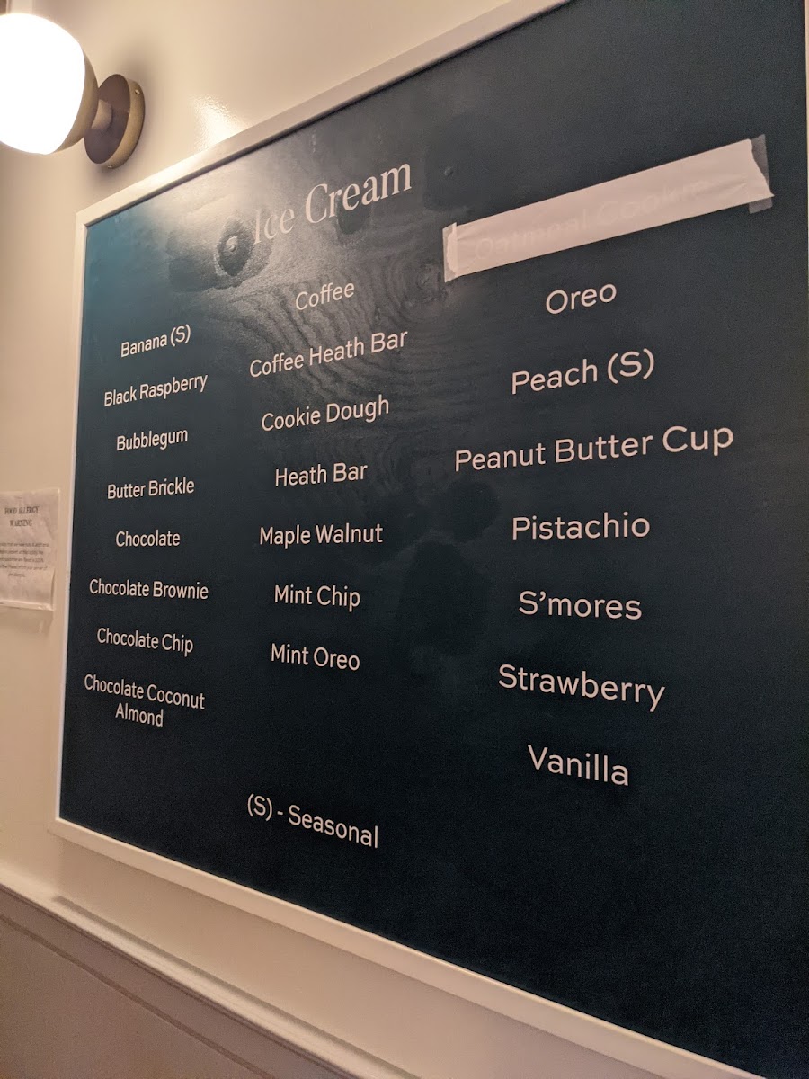 Clemmie’s Homemade Ice Cream Photo Menu 1