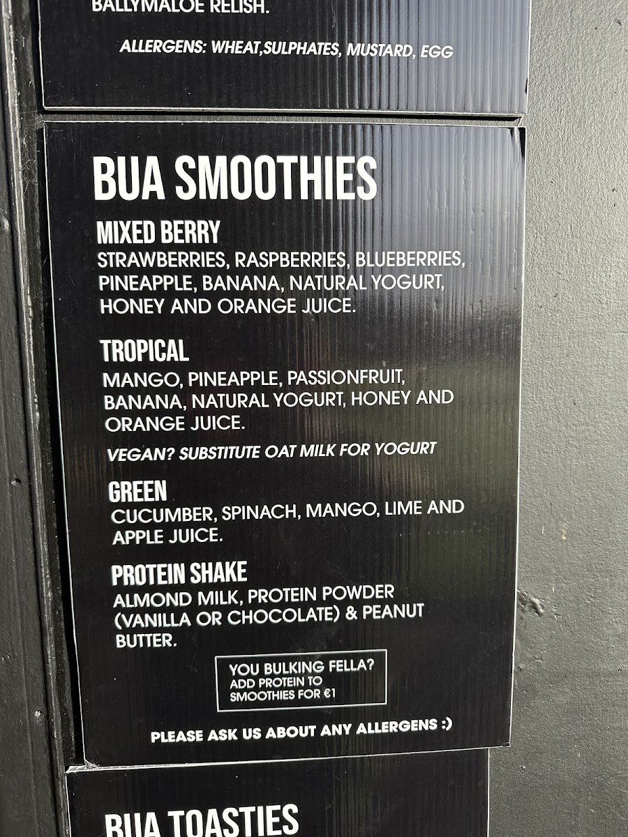 Bua Coffee Photo Menu 1