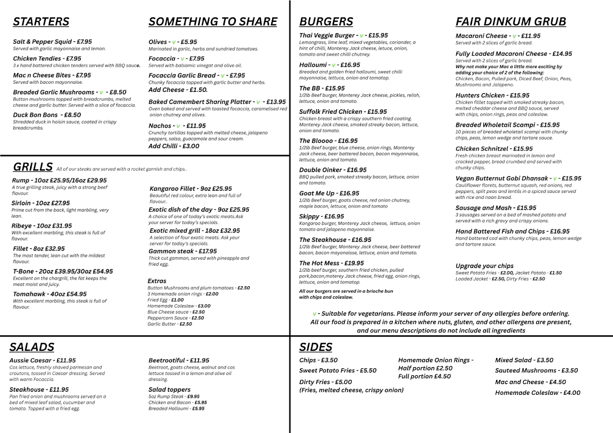 The Red Lodge Steakhouse & Bar Photo Menu 1