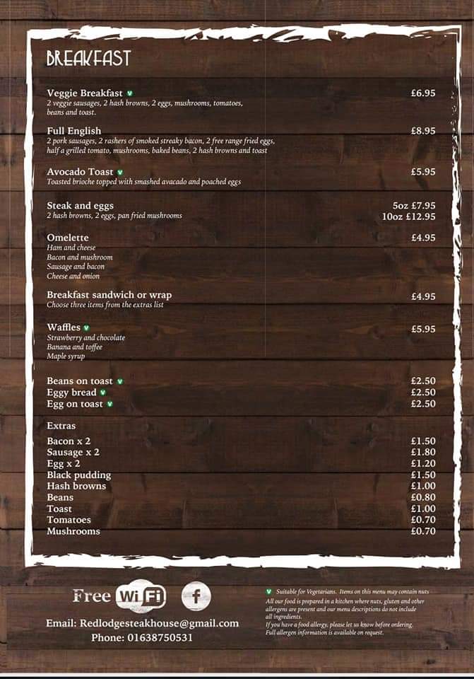 The Red Lodge Steakhouse & Bar Photo Menu 3