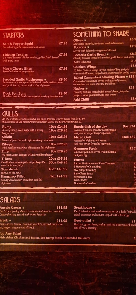 The Red Lodge Steakhouse & Bar Photo Menu 5