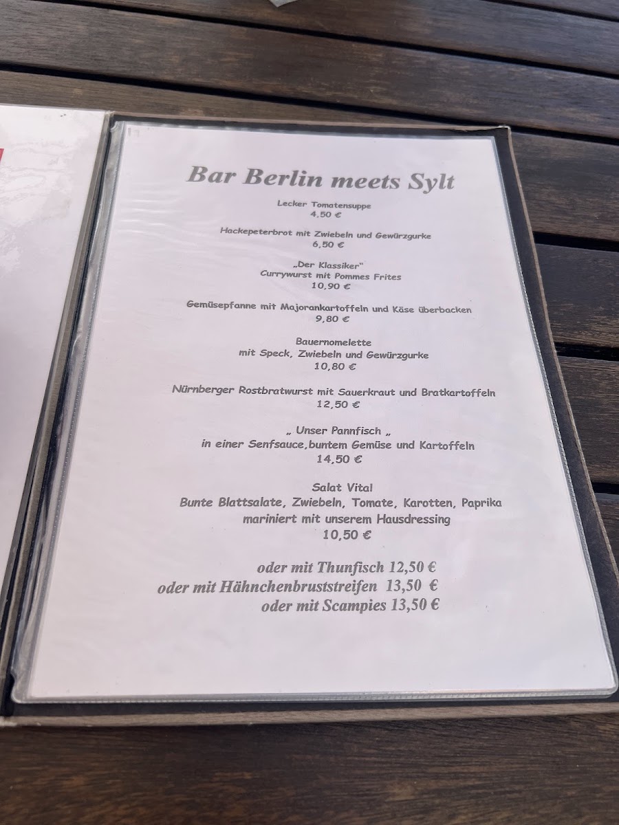 Bar Berlin Teneriffa BnB Seaside Lounge Photo Menu 6