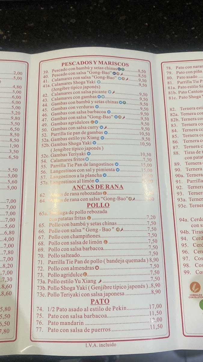 Restaurante Chino Palillos De Oro Photo Menu 10