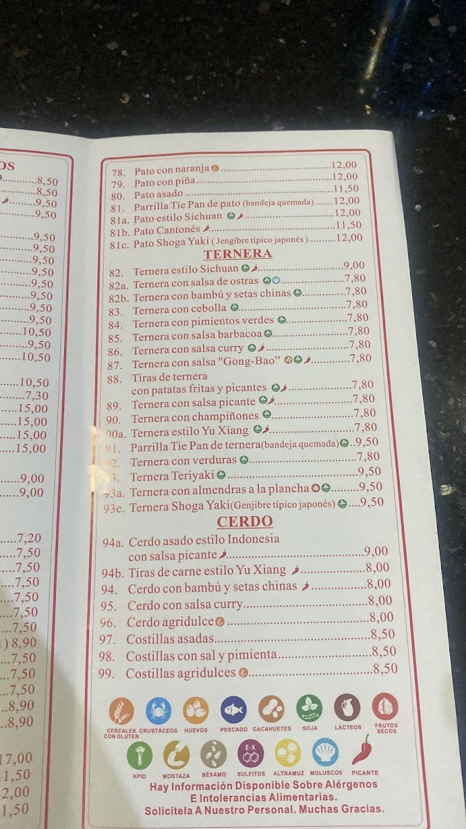 Restaurante Chino Palillos De Oro Photo Menu 8
