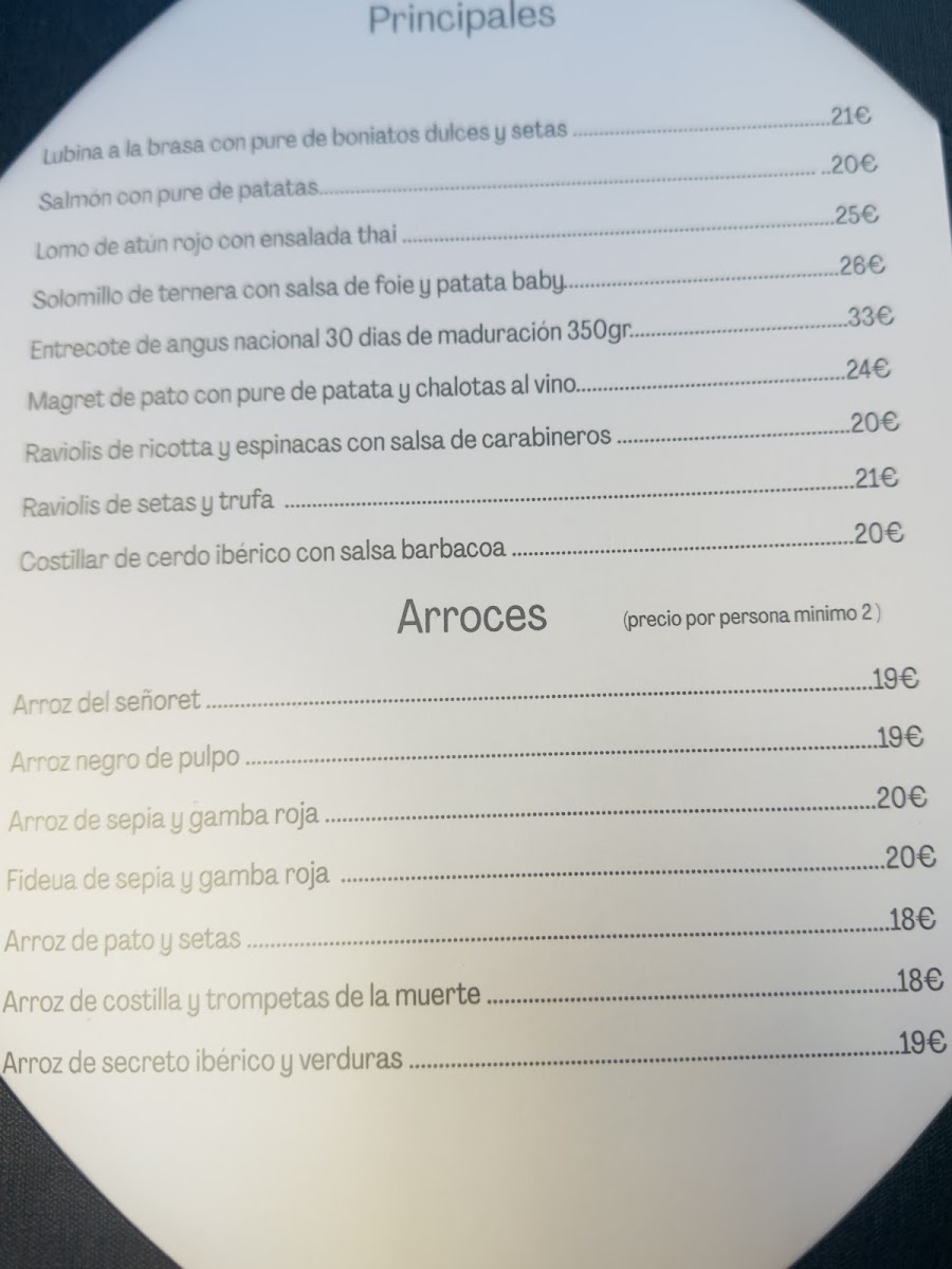Restaurante Oryza Cabo Cervera Photo Menu 7