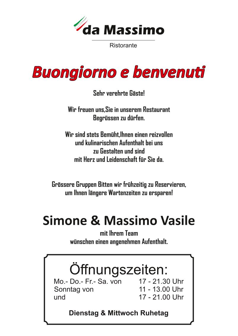 Restaurant Da Massimo Photo Menu 9
