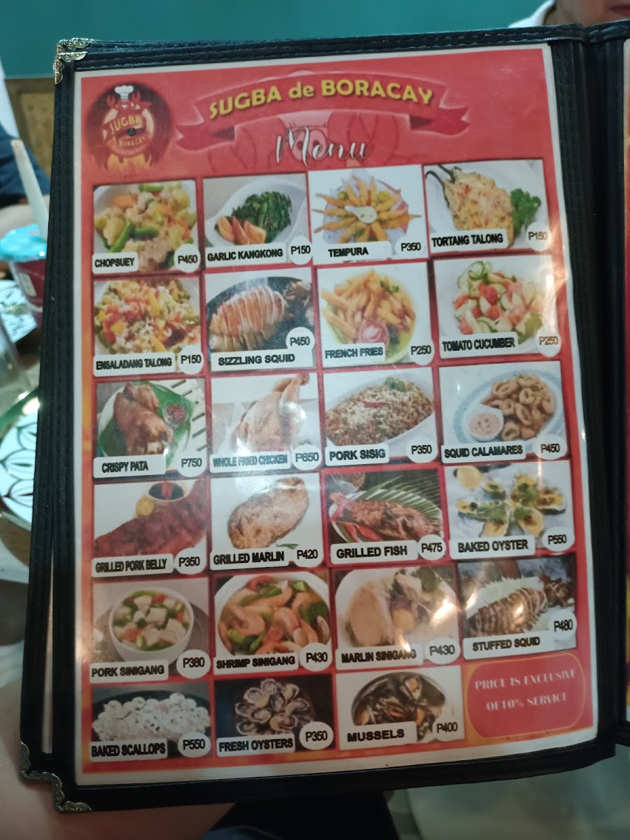 Sugba De Boracay Restobar Photo Menu 1