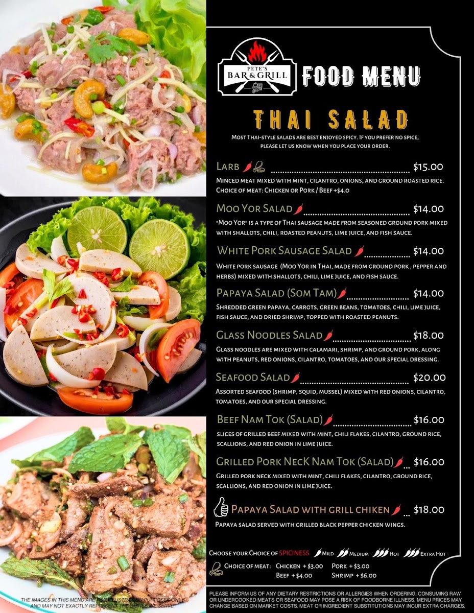 Pete’s Bar and Grill Photo Menu 3