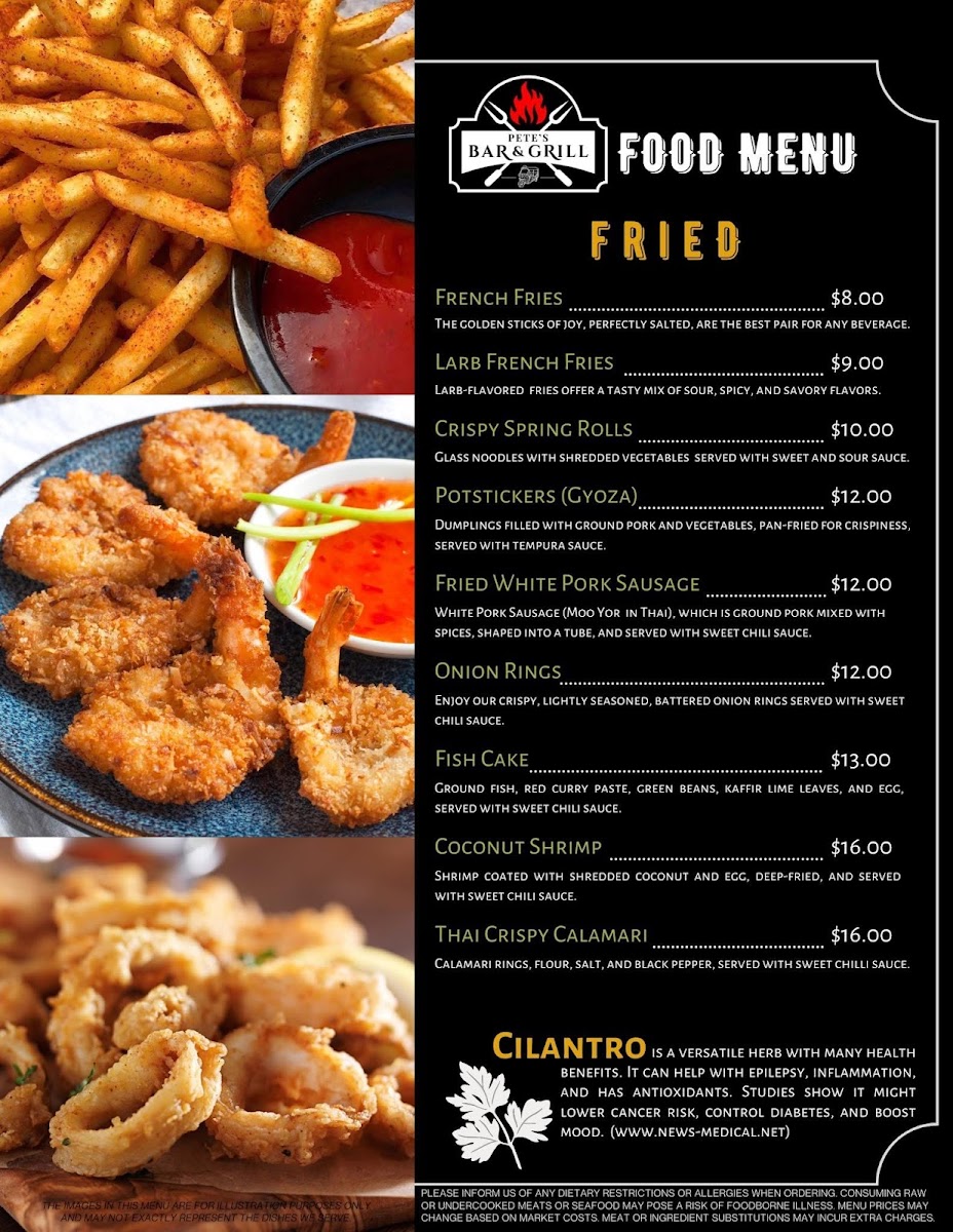Pete’s Bar and Grill Photo Menu 4