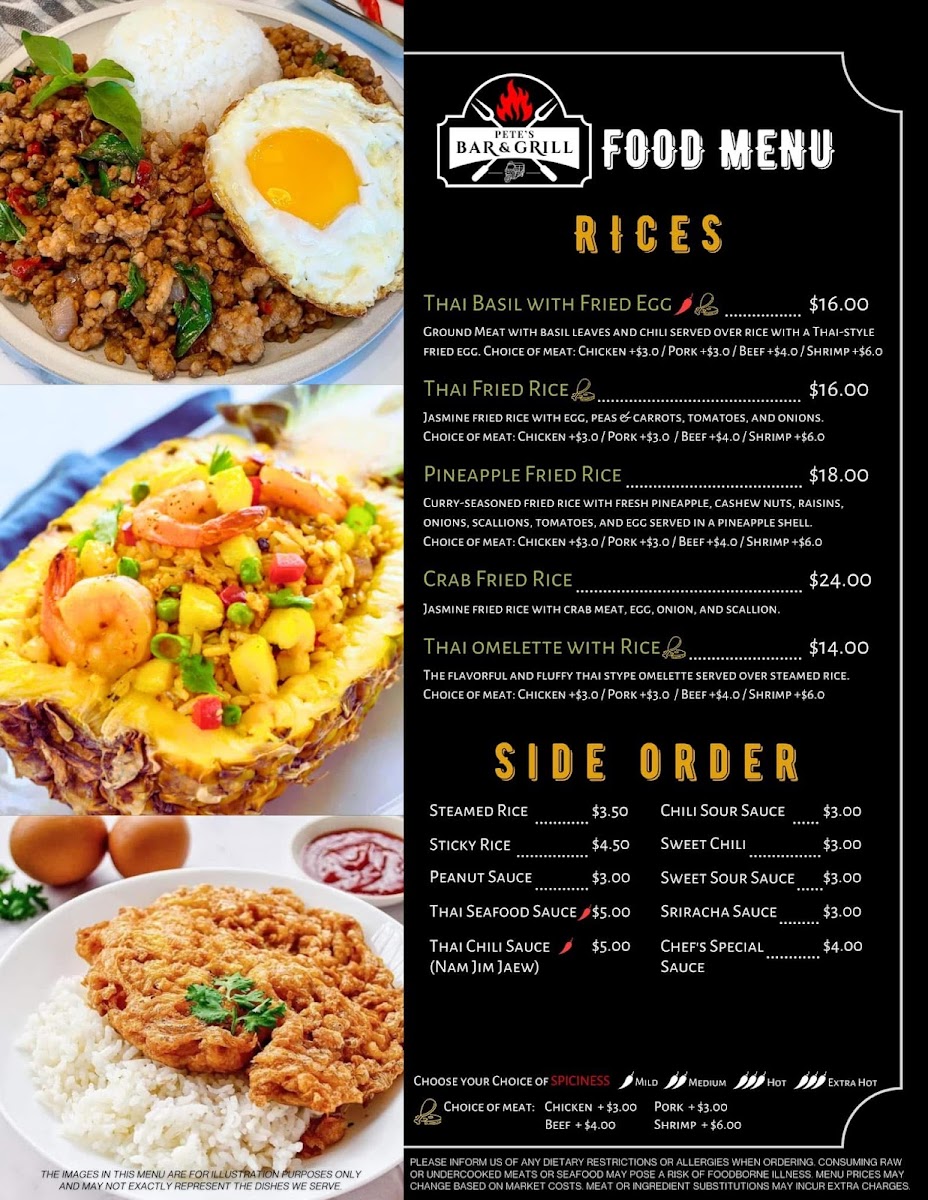 Pete’s Bar and Grill Photo Menu 5