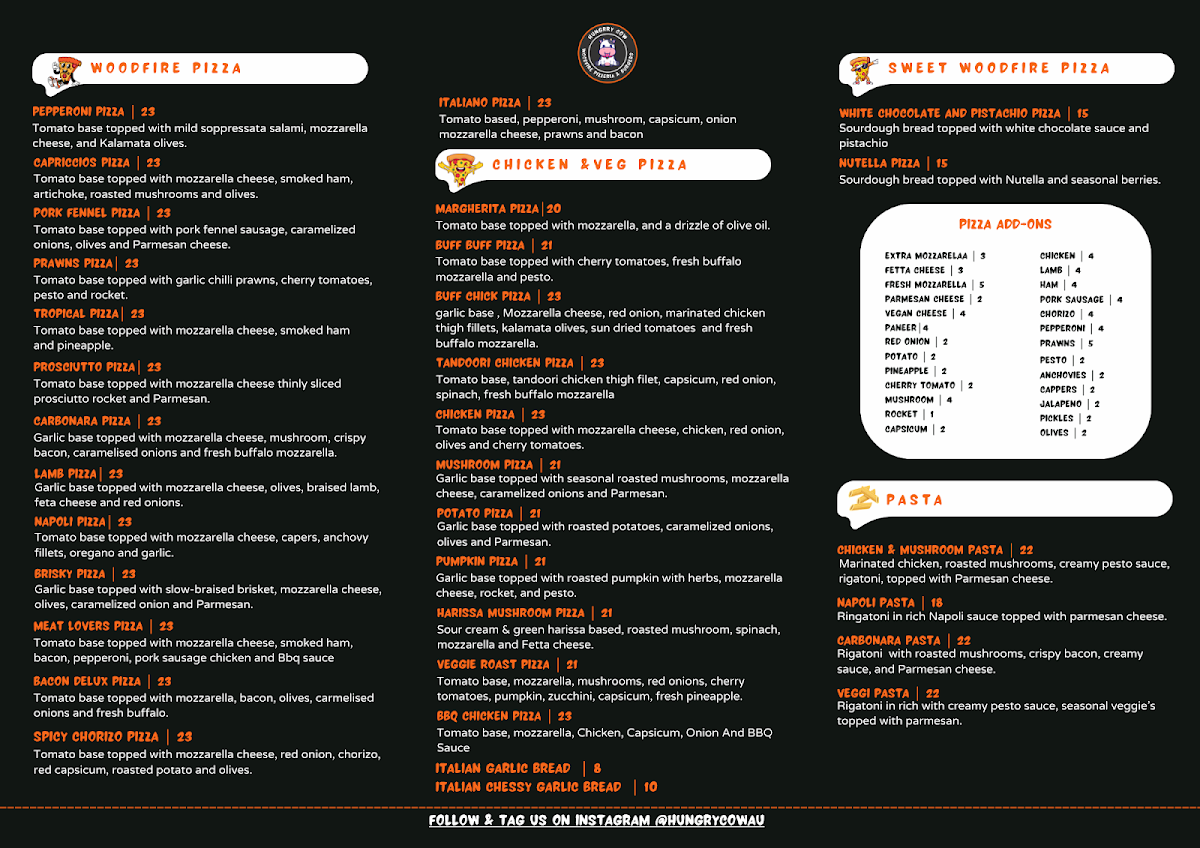 Hungry Cow Woodfire Pizzeria & Burgers Photo Menu 1