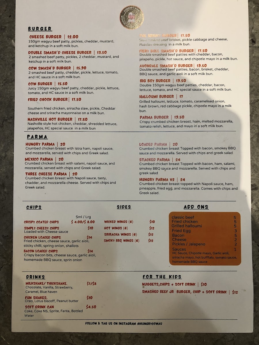 Hungry Cow Woodfire Pizzeria & Burgers Photo Menu 8