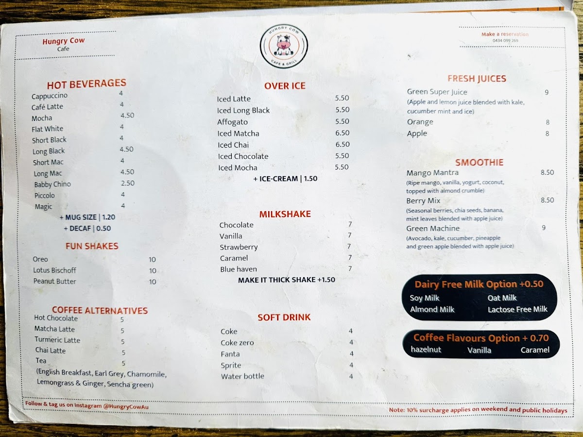 Hungry Cow Woodfire Pizzeria & Burgers Photo Menu 9