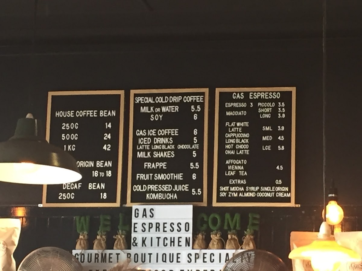Gas Espresso Sherwood Photo Menu 3