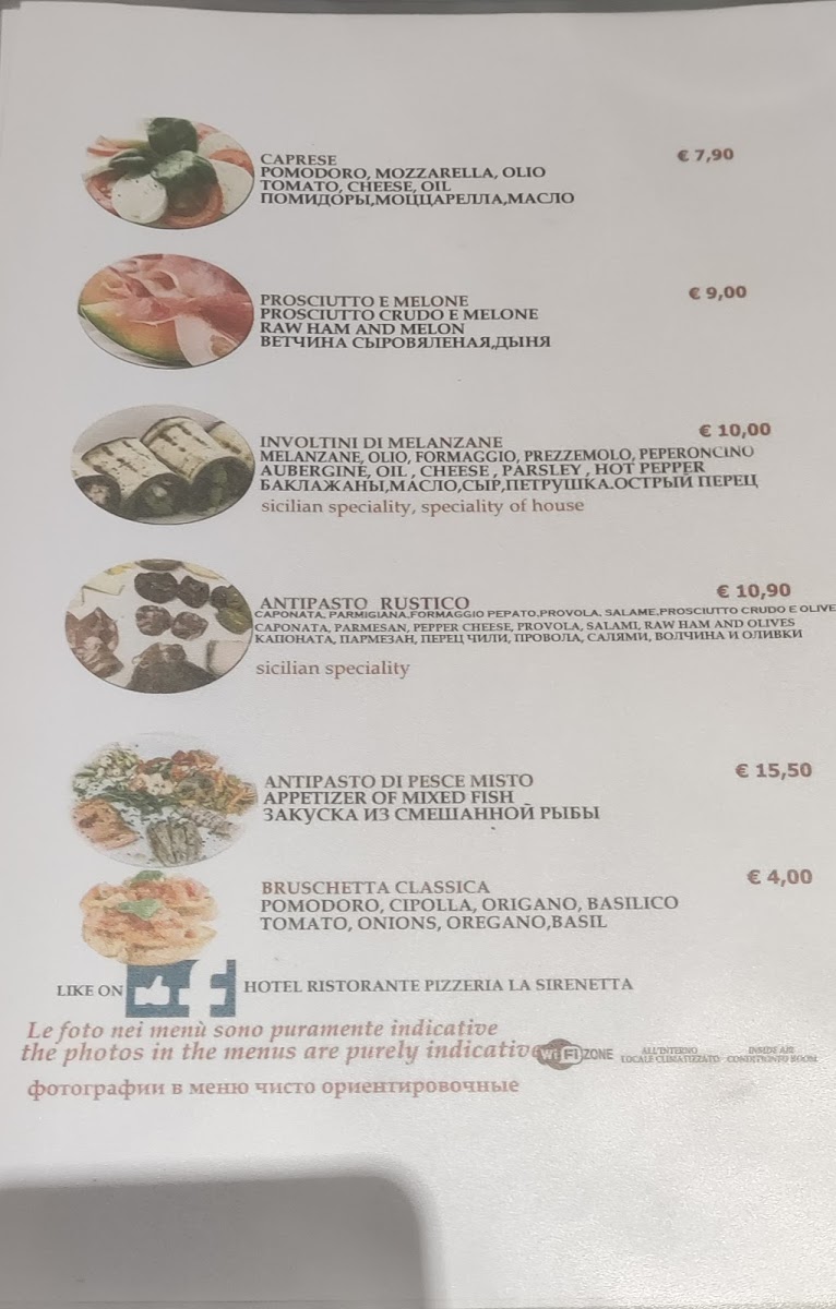 Ristorante Pizzeria La Sirenetta Photo Menu 10