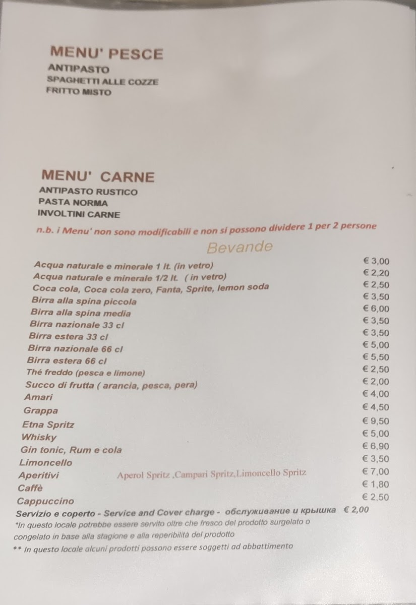 Ristorante Pizzeria La Sirenetta Photo Menu 3