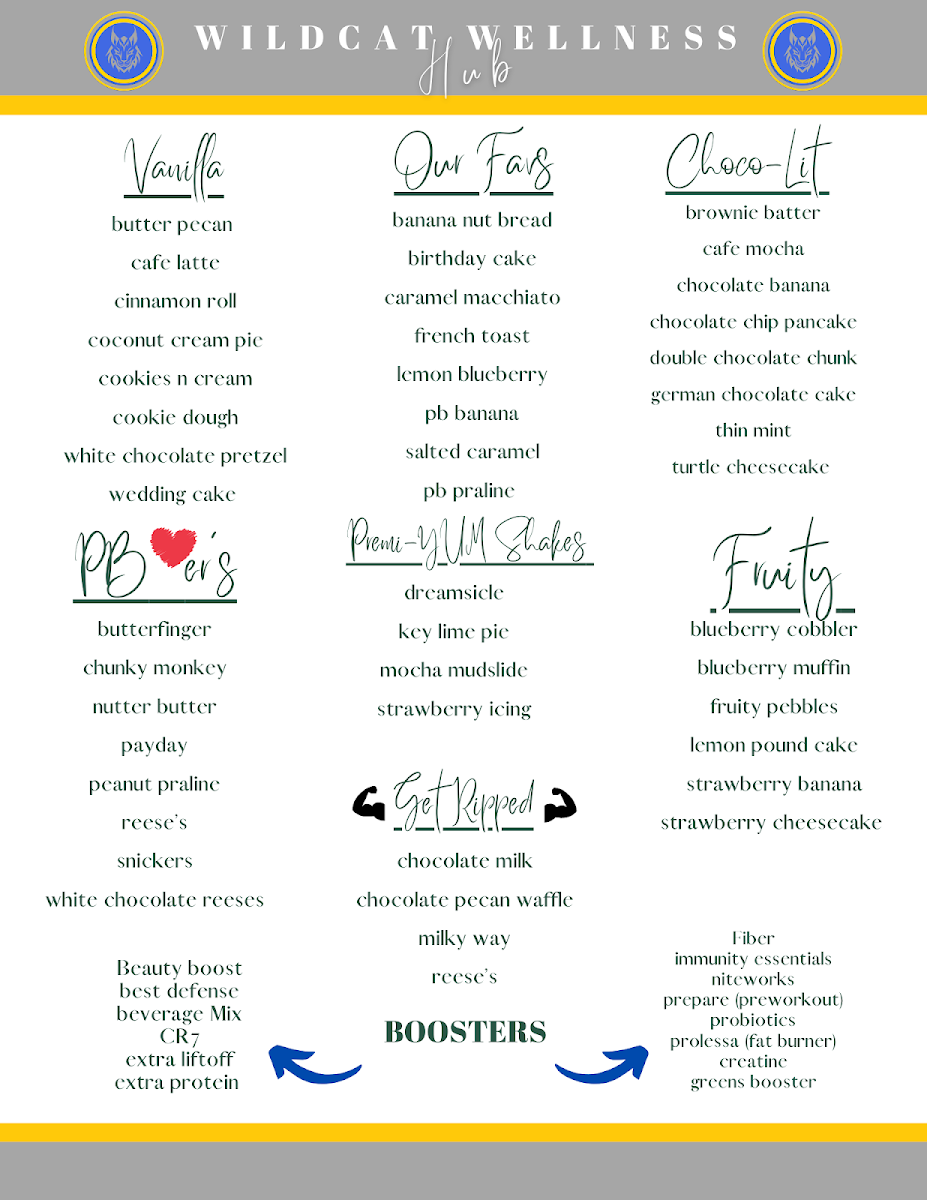 Wildcat Wellness Hub Photo Menu 1