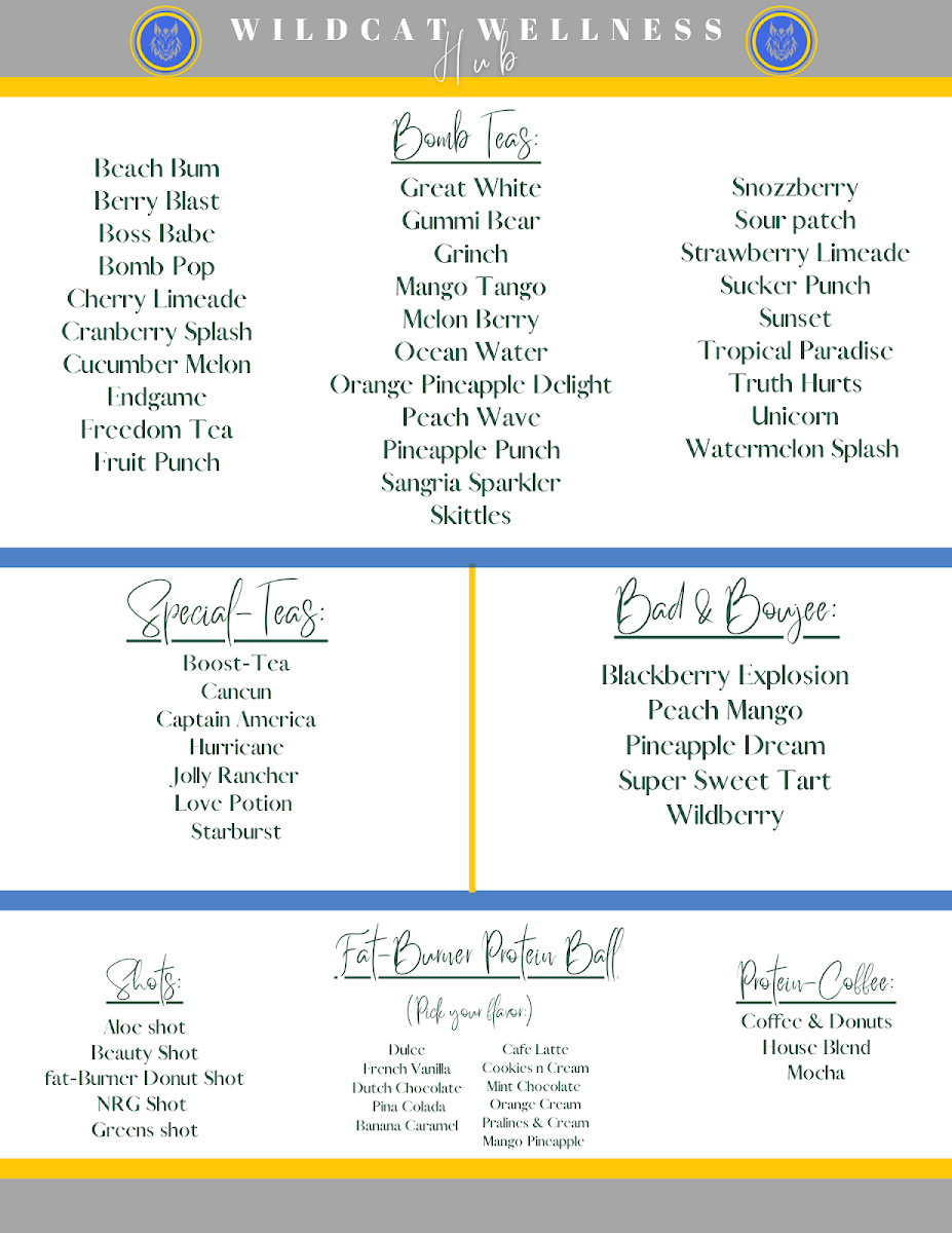 Wildcat Wellness Hub Photo Menu 2