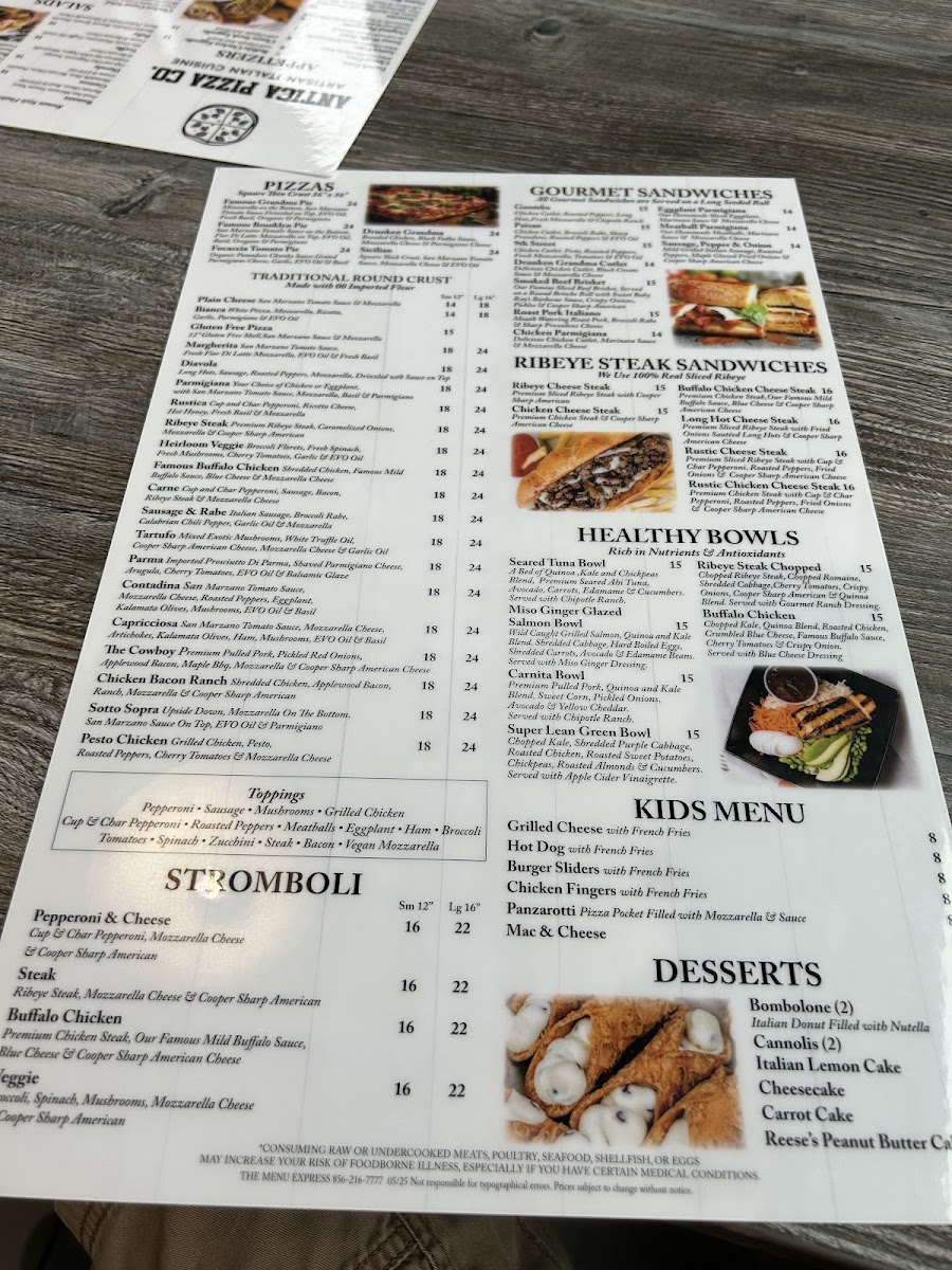 Antica Pizza Co. Photo Menu 1