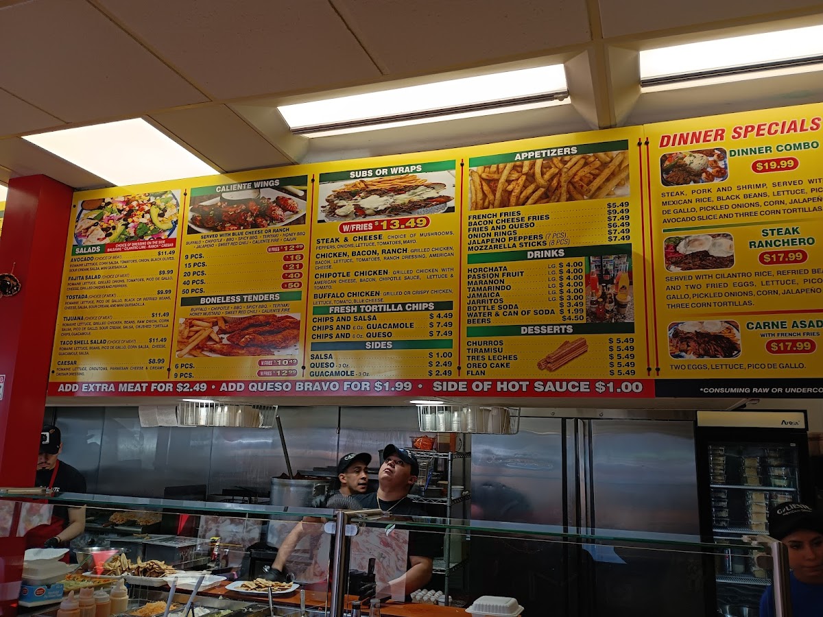 Caliente Mexican Grill Photo Menu 1