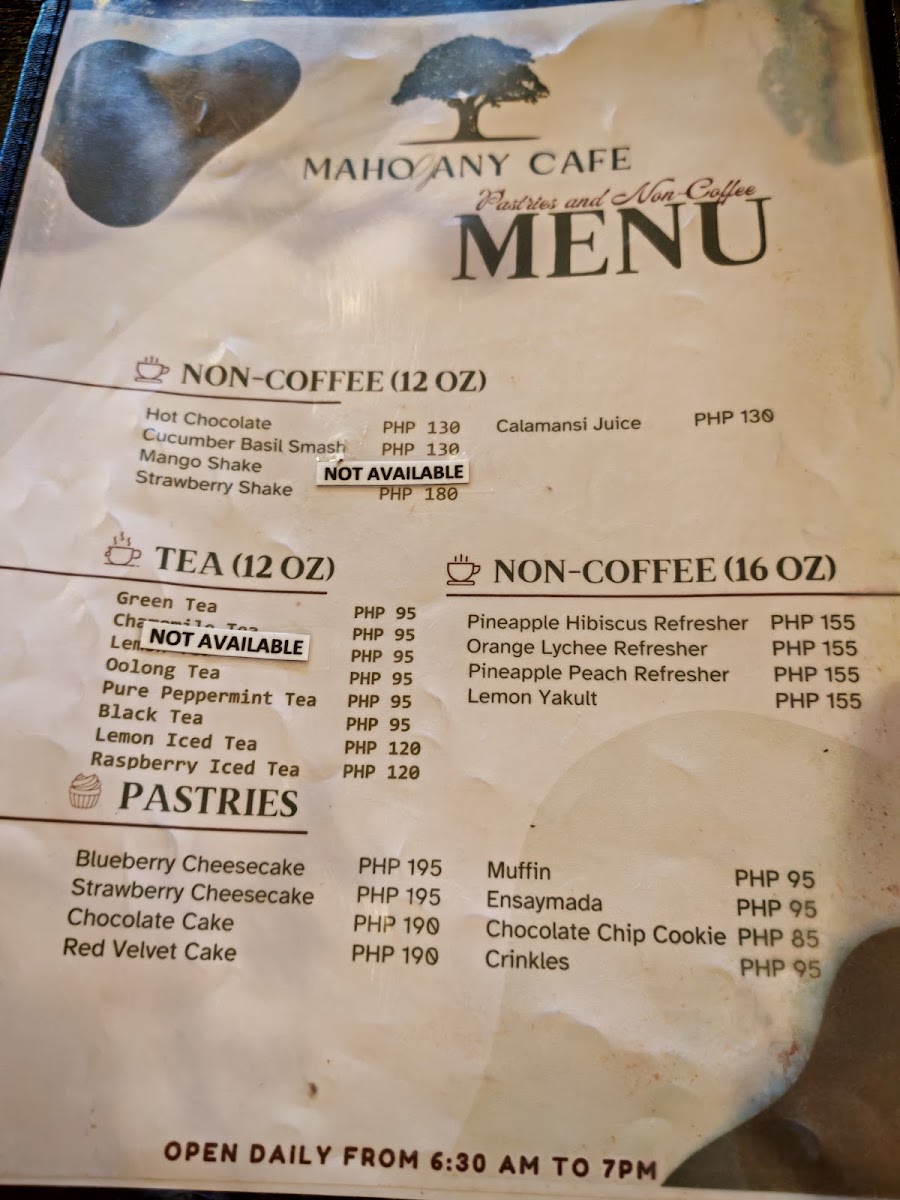 Mahogany Cafe Photo Menu 1