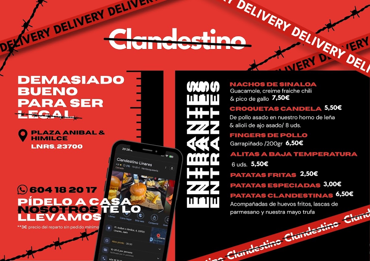 Clandestino Linares Photo Menu 2