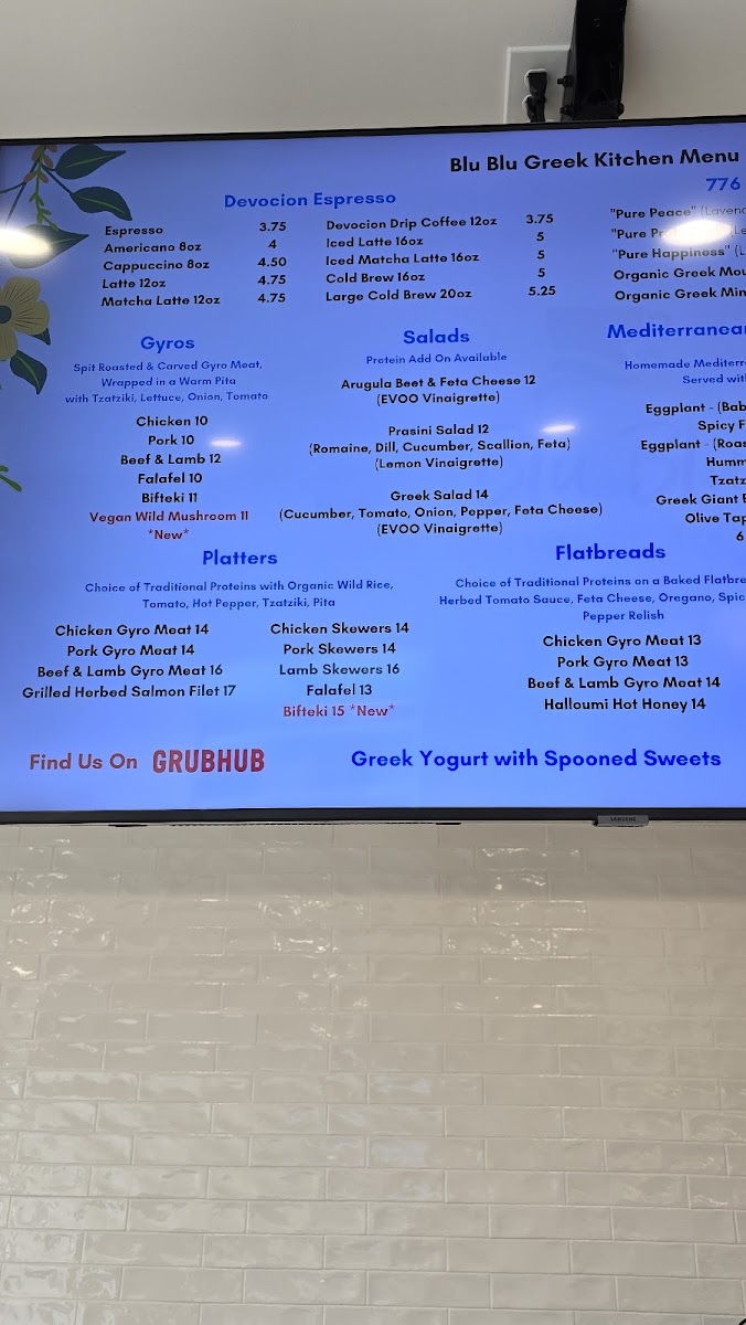 Blu Blu Greek Kitchen Photo Menu 2