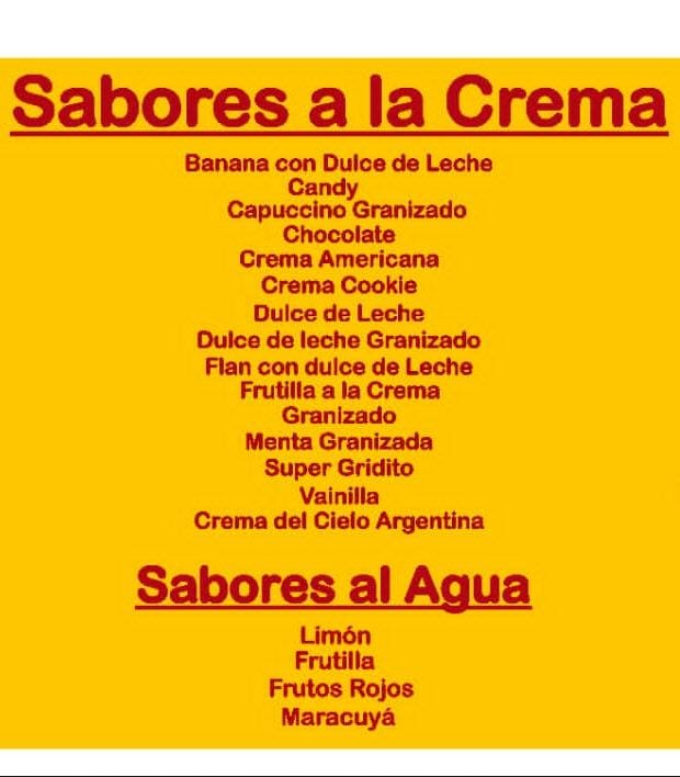 Vía Bana, Helados Lili Photo Menu 2