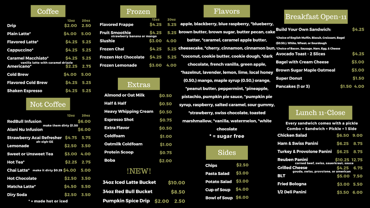 The Precinct Cafe Photo Menu 1