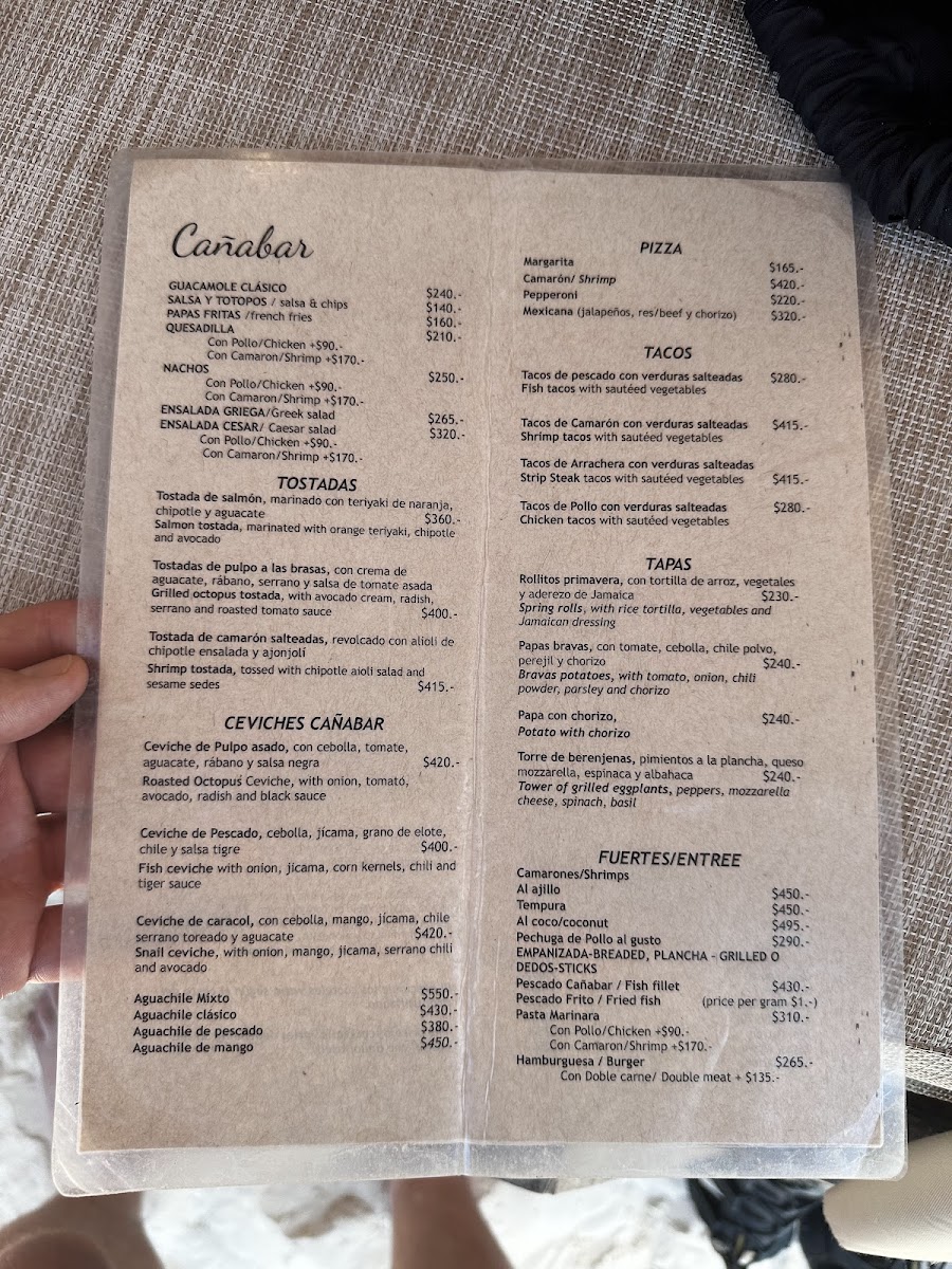 Cañabar Beach Club Photo Menu 7