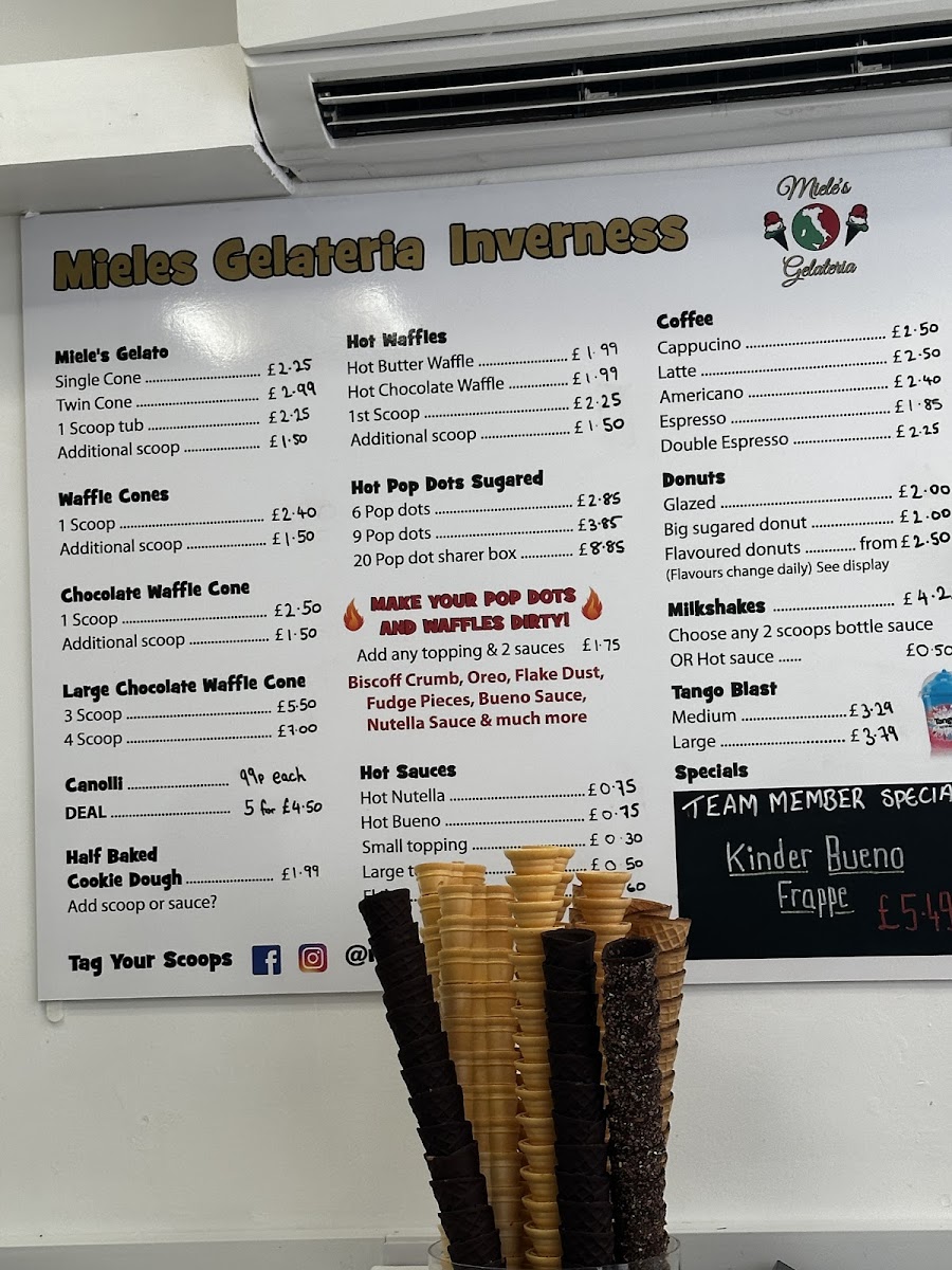 Miele's Gelateria Inverness Photo Menu 3