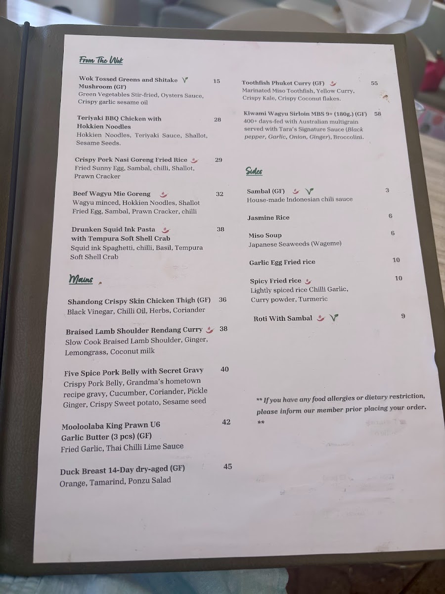 Tara Far East Dining & Bar Photo Menu 2