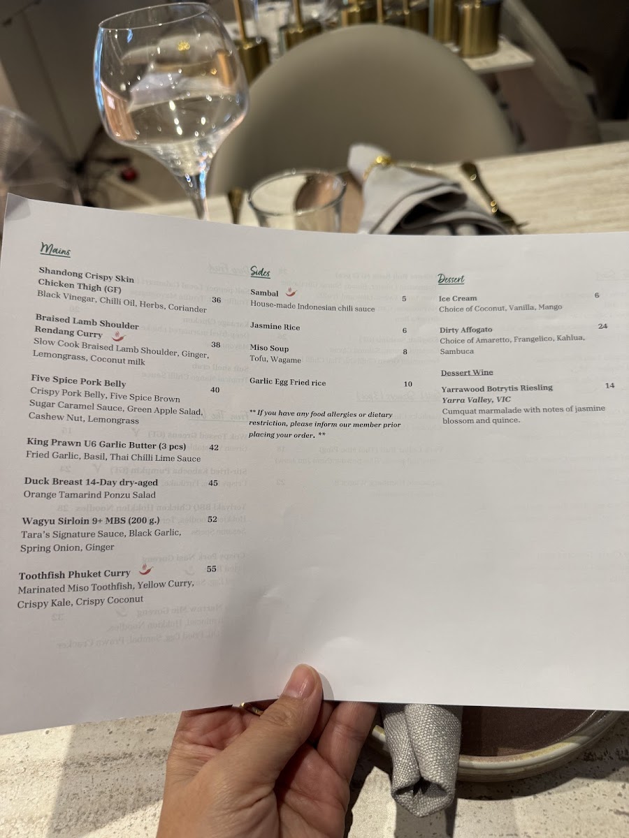 Tara Far East Dining & Bar Photo Menu 7