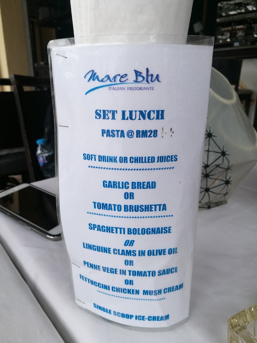 Mare Blu Italian Restaurant Photo Menu 3