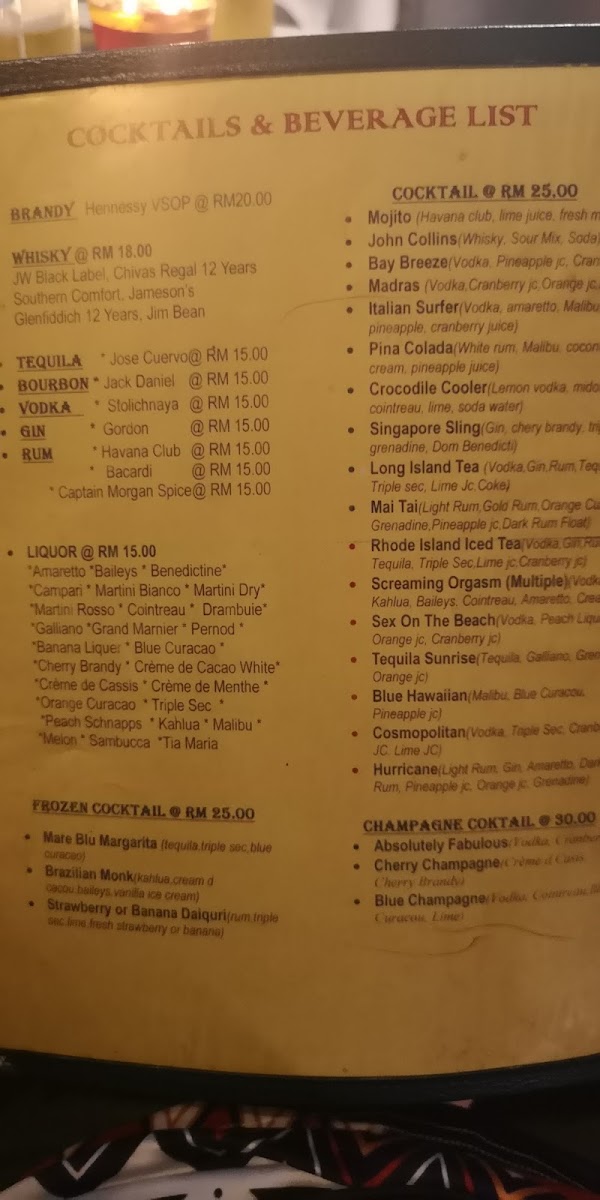 Mare Blu Italian Restaurant Photo Menu 6