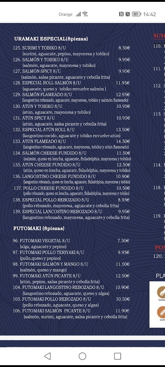 MOMO Badajoz Noodles Sushi Photo Menu 2