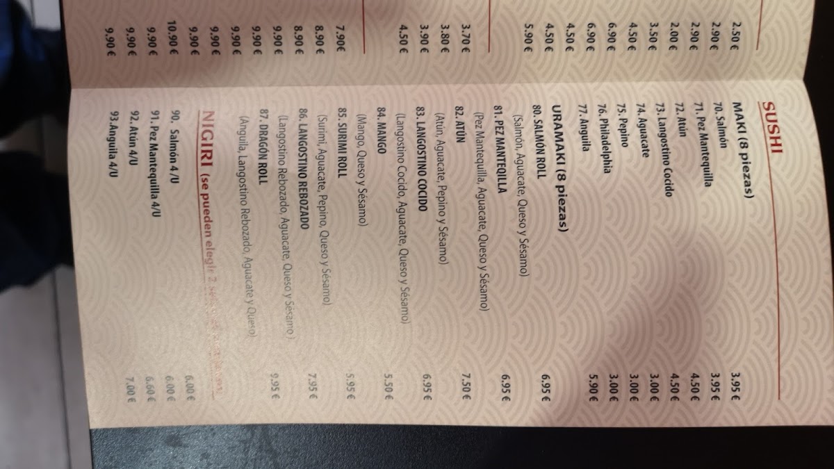 MOMO Badajoz Noodles Sushi Photo Menu 3