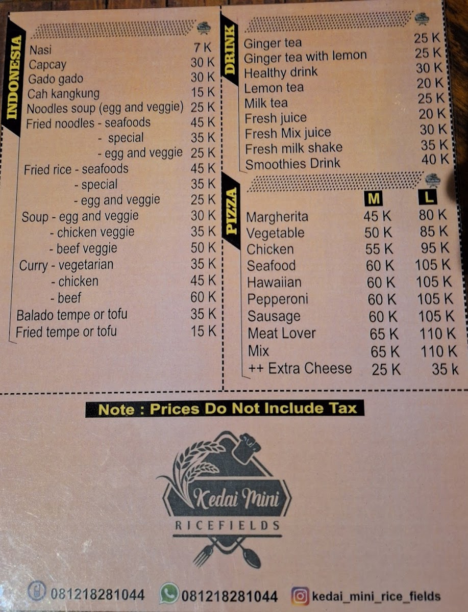 Kedai Mini Resto Rice Field Photo Menu 2