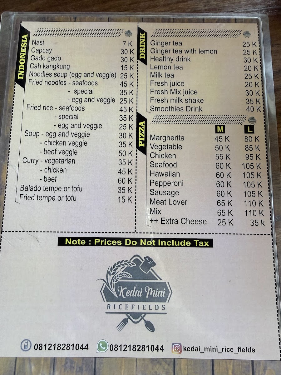 Kedai Mini Resto Rice Field Photo Menu 3
