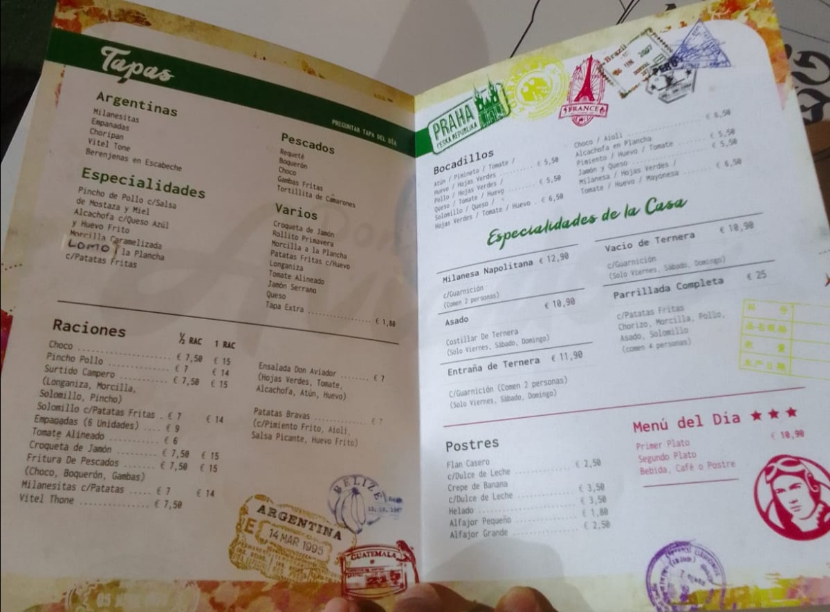 Don Aviador Photo Menu 3