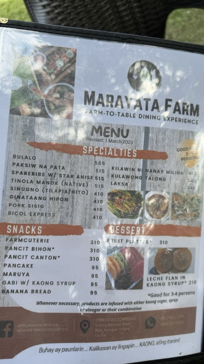 Marayata Farm Photo Menu 7