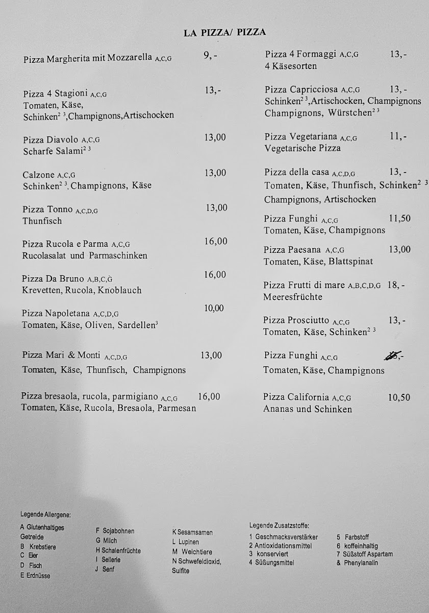 Restaurant Da Bruno Photo Menu 1