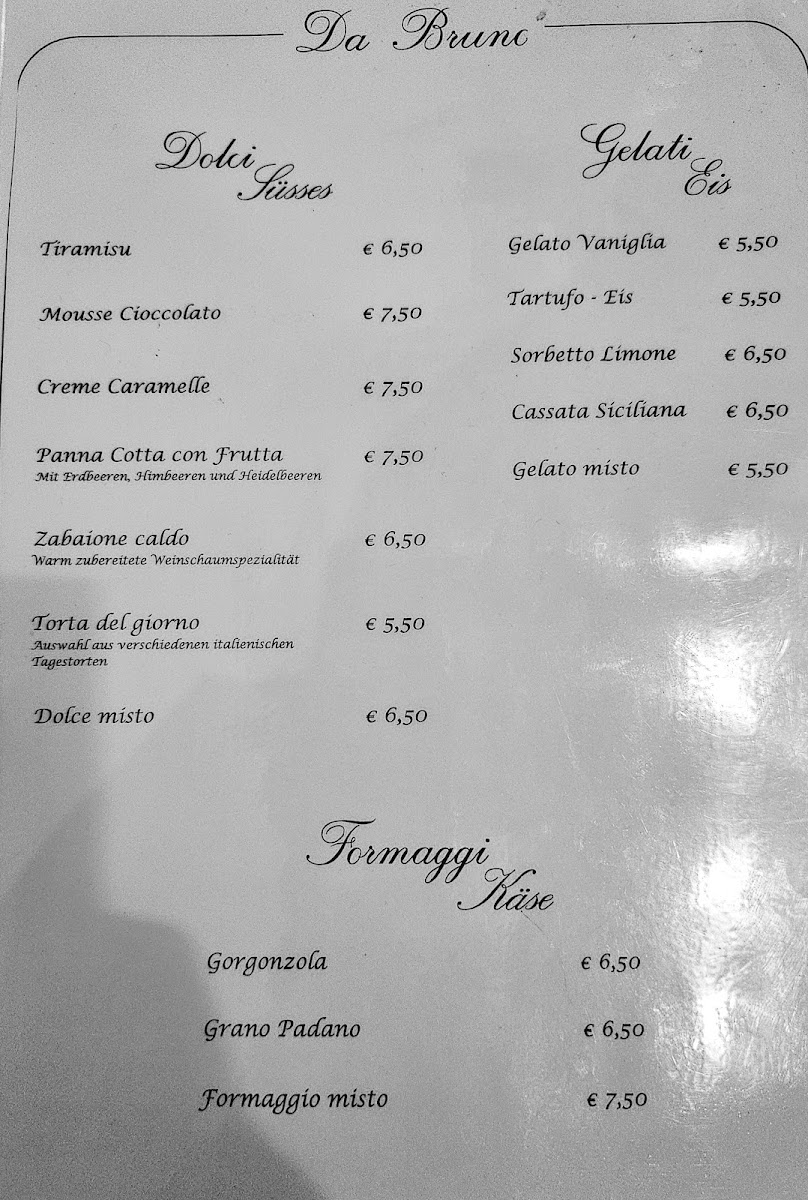 Restaurant Da Bruno Photo Menu 4
