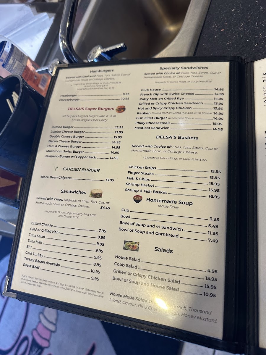 Delsa's Ice Cream Parlour Photo Menu 3