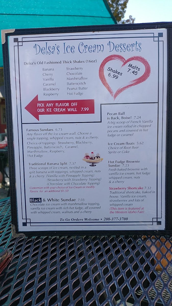 Delsa's Ice Cream Parlour Photo Menu 5